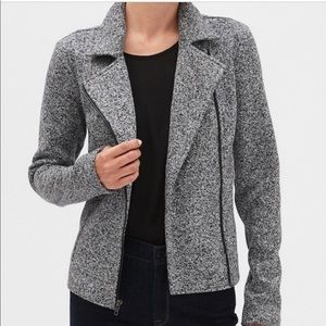 BR sweater fleece moto jacket